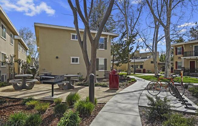 walking path at Parkside Apartments, Davis, CA