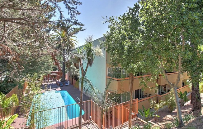 Aerial View Of Pool at Belmont Square, California