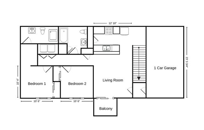 2 beds, 2 baths, 1,004 sqft, $1,430, Unit HO 129-02