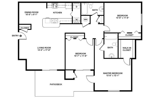 3 beds, 2 baths, 1,312 sqft, $2,444