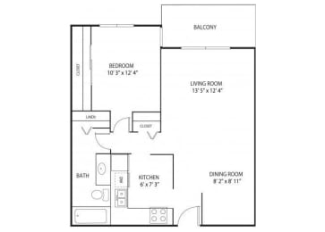 1 bed, 1 bath, 732 sqft, $1,195