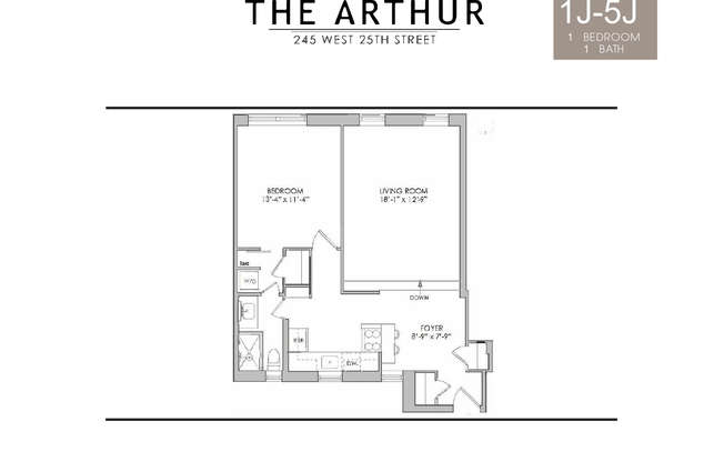 1 bed, 816 sqft, $6,895, Unit 2J