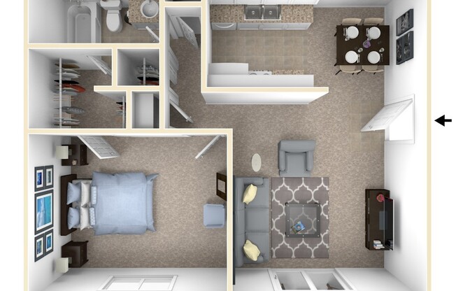 1 bed, 1 bath, 637 sqft, $850, Unit 02 - 202
