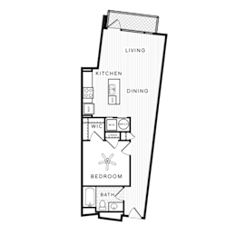 1 bed, 1 bath, 732 sqft, $1,410