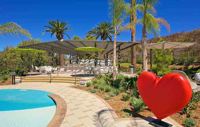 A Red Heart Sculpture 