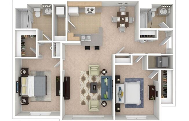 2 beds, 2 baths, 1,070 sqft, $2,690