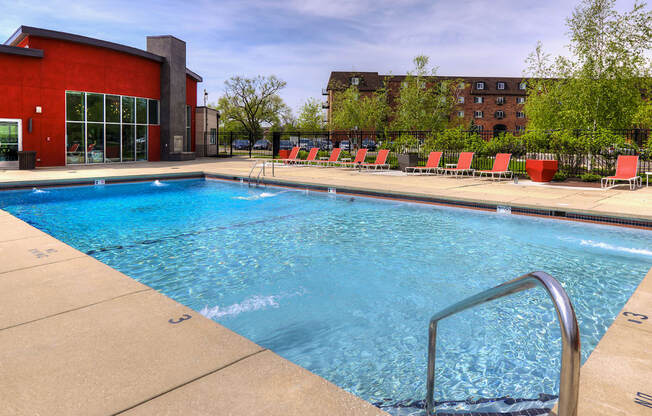 Pool Side Relaxing Area, at Carol Stream Crossing, Illinois, 60188