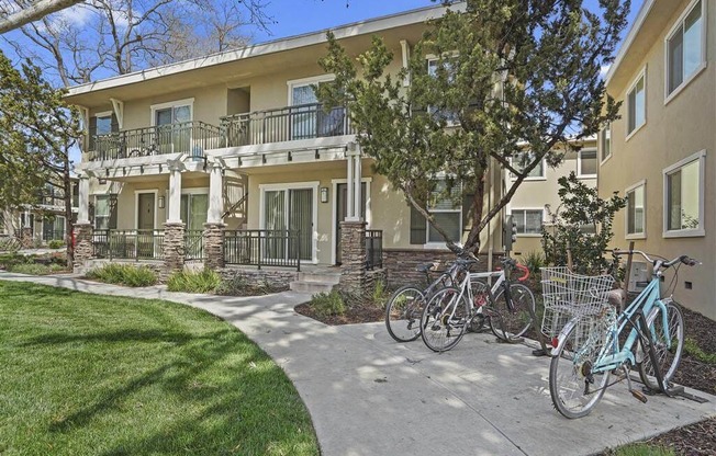 Bike racks at Parkside Apartments, California, 95616
