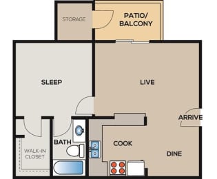 1 bed, 1 bath, 606 sqft, $790