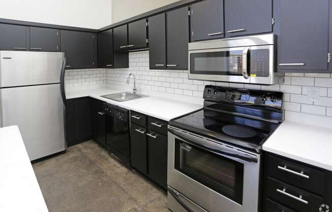 kitchen with stainless steal appliances