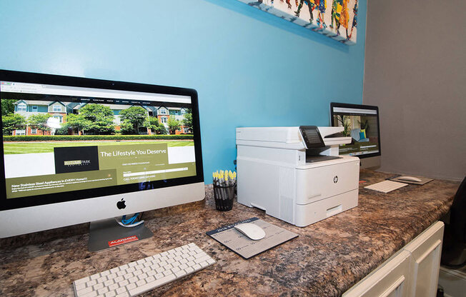 Business Center With 2 Computers, Printer and Copy Machine at Autumn Park Apartments, Charlotte, NC 28262