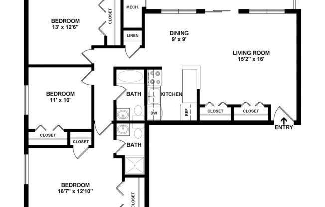 3 beds, 2 baths, 989 sqft, $1,906