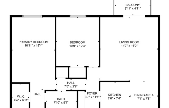 2 beds, 1 bath, 875 sqft, $835, Unit 302