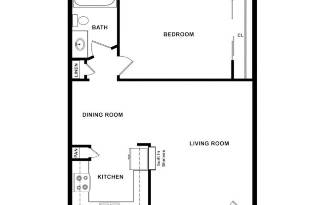 1 bed, 1 bath, 590 sqft, $1,900