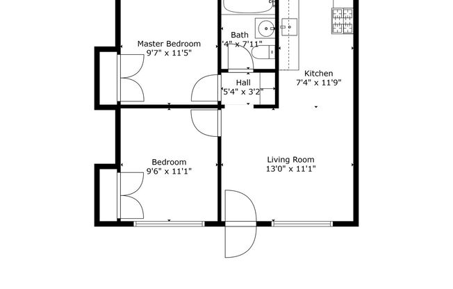 2 beds, 1 bath, 545 sqft, $1,850, Unit 11