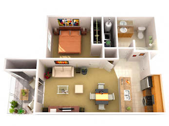 1 bed, 1 bath, 640 sqft, $1,344