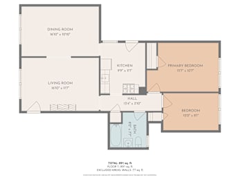 2 beds, 1 bath, 1,101 sqft, $1,250