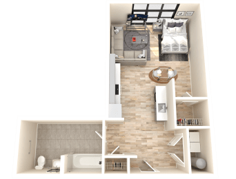 Studio, 1 bath, 500 sqft, $1,500