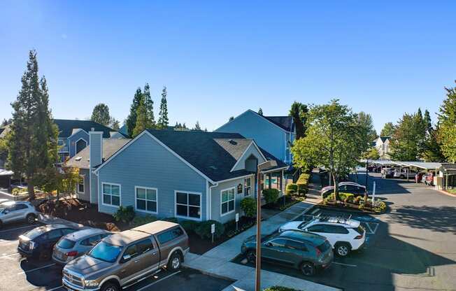 side view exterior of clubhouse Aloha Oregon Quatama Village Apartments 