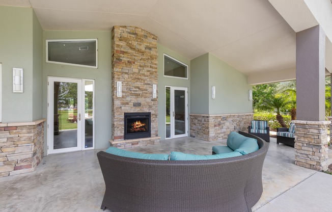 Fireplace and Seating at Clubhouse