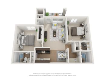 2 beds, 2 baths, 883 sqft, $1,195