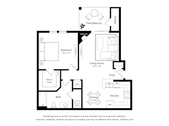 1 bed, 1 bath, 780 sqft, $1,833