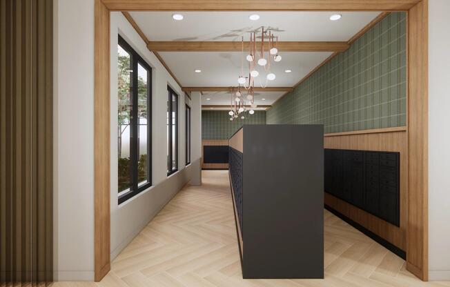 Stay organized at Modera Bridle Trails with a thoughtfully designed mail room that keeps packages secure and pickup simple.