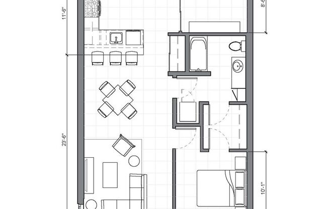 2 beds, 1 bath, 870 sqft, $3,225, Unit 408