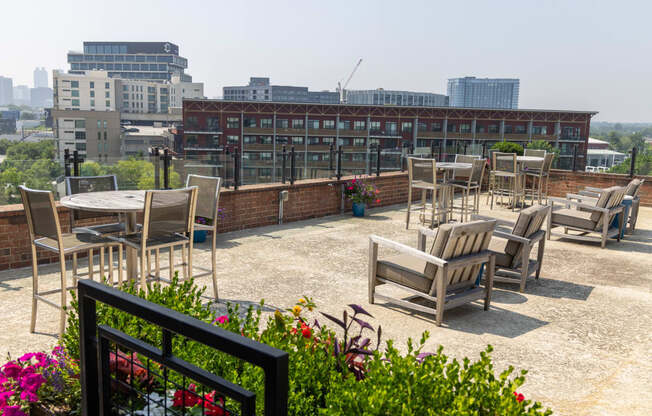 the roof terrace at the kimpton brice hotel in philadelphia