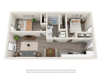 2 beds, 1 bath, 708 sqft, $2,000