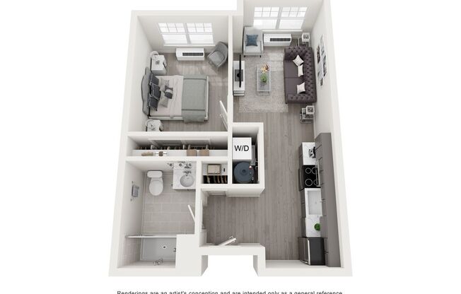 1 bed, 1 bath, 542 sqft, $2,050, Unit 206