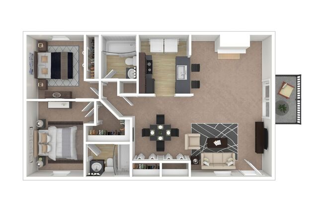 2 beds, 2 baths, 980 sqft, $1,299, Unit 17-1704