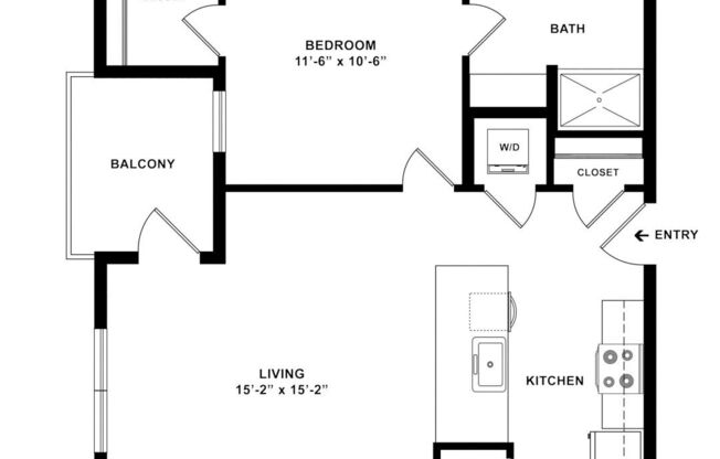 1 bed, 1 bath, 684 sqft, $1,230