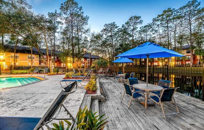 Poolside patio at Northlake Apartments, Jacksonville FL