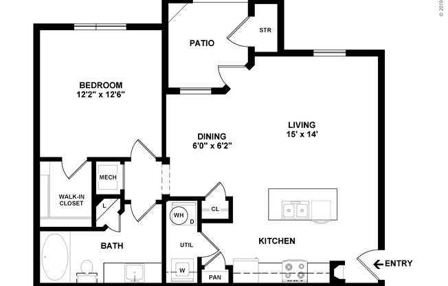 1 bed, 1 bath, 804 sqft, $1,259