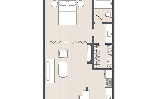 Studio, 1 bath, 550 sqft, $2,045, Unit 252