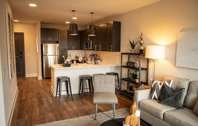 Living Room at Center Square Lofts West, Allentown, Pennsylvania