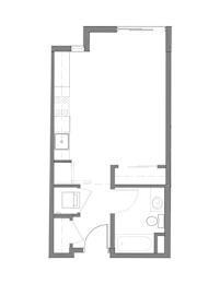 Studio, 1 bath, 439 sqft, $1,725