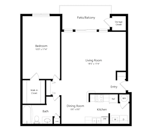 1 bed, 1 bath, 923 sqft, $1,114