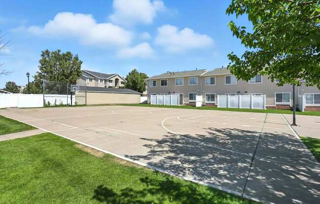 A basketball court at Oakstone Apartments, Clearfield, Utah