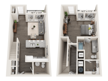 1 bed, 1.5 baths, 1,046 sqft, $1,848