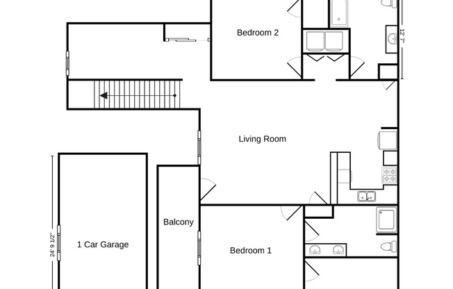 2 beds, 2 baths, 1,571 sqft, $1,860