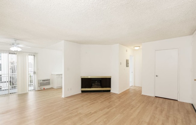 Living Room with Hardwood Floors and Fireplace