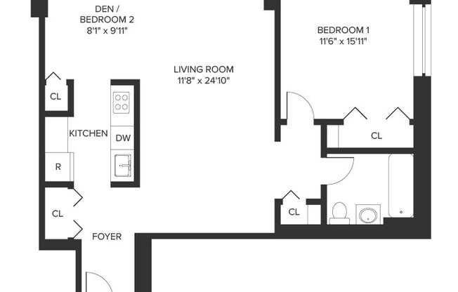 1 bed, 1 bath, 863 sqft, $4,100, Unit 30-F