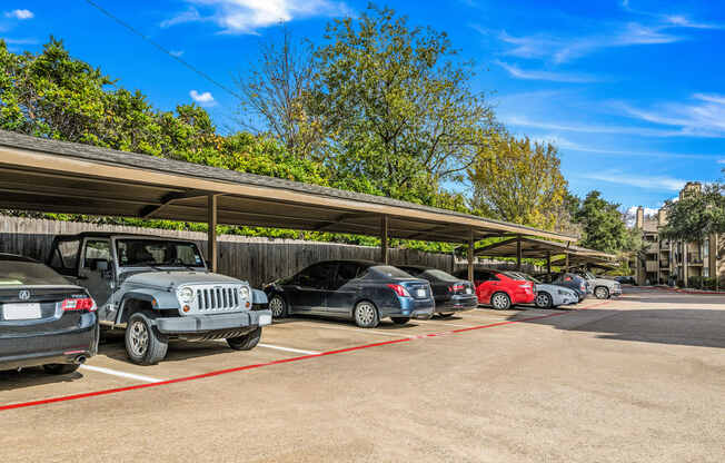 Carport Parking at The Park on Preston in Dallas, Texas, TX