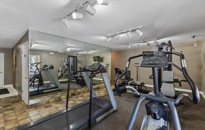 Updated 24-hour Fitness Center at Drawbridge Apartments, Harrison Township, MI