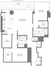 2 beds, 2 baths, 1,362 sqft, $5,114