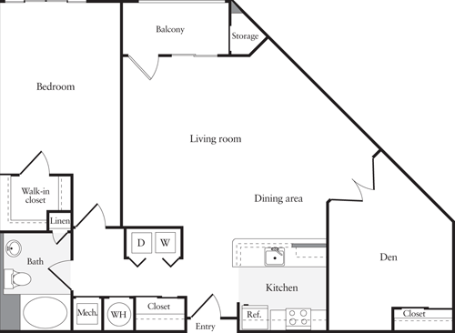 1 bed, 1 bath, 1,264 sqft, $3,405, Unit 324
