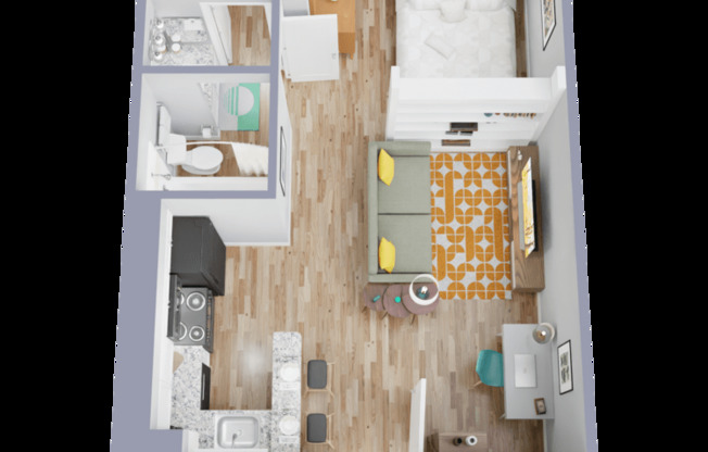 Studio, 1 bath, 504 sqft, $989