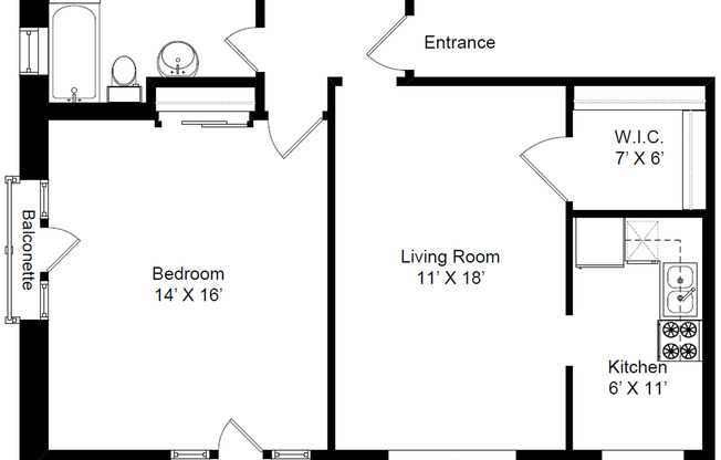 1 bed, 1 bath, 750 sqft, $1,895, Unit 530-203